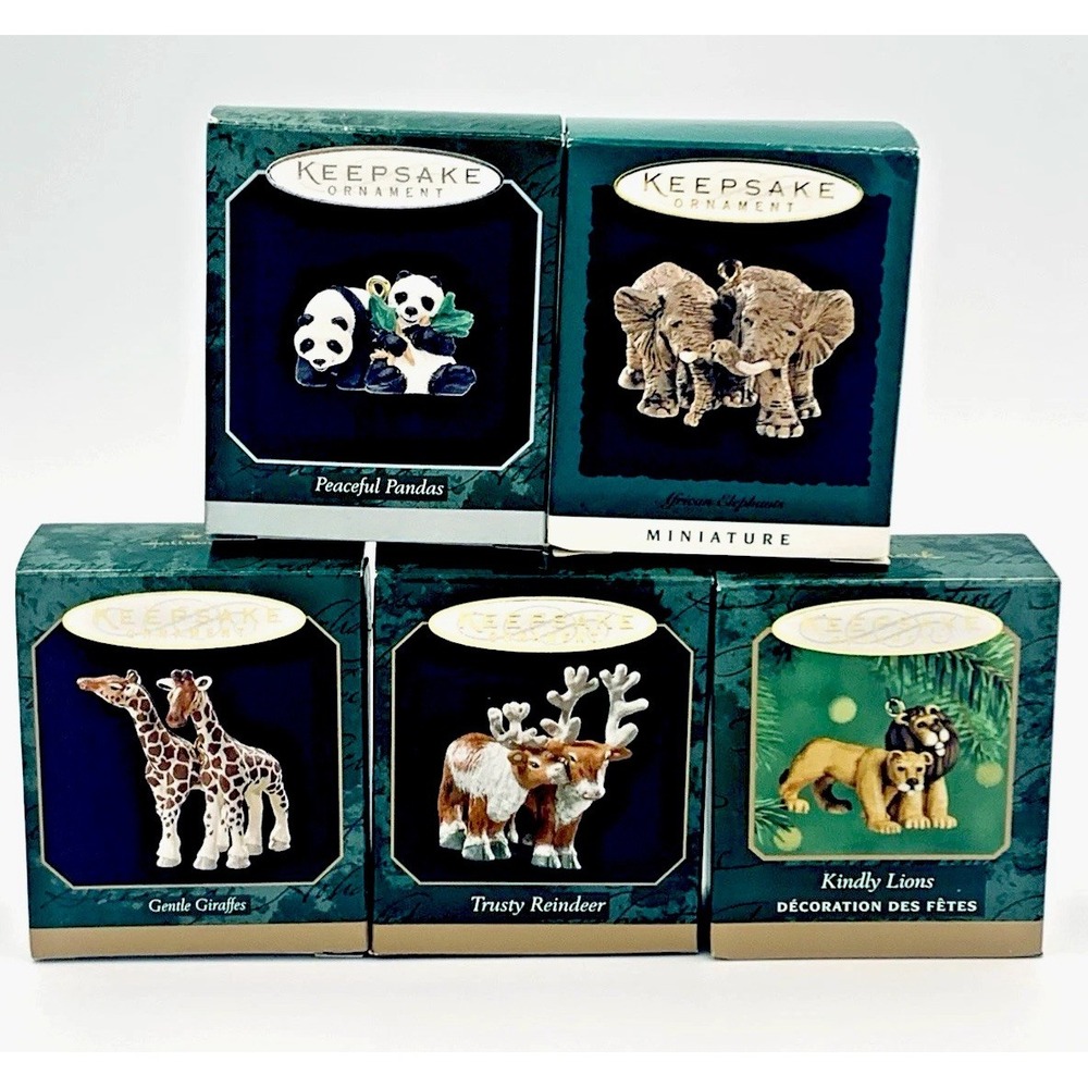 Lot of 5 Hallmark Miniature Animal‎ Pairs 1996 - 2000 Perfect for Noah's Ark